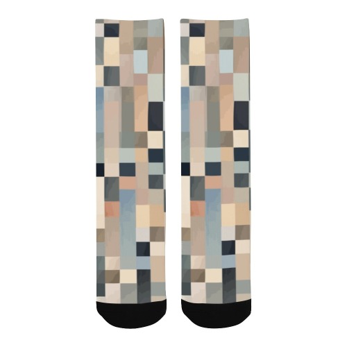 Checkered pattern of rectangular and square shapes Men's Custom Socks