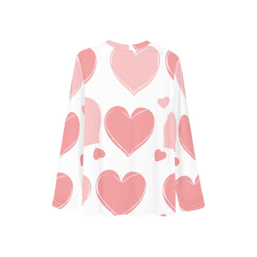 heart print Women's All Over Print Pajama Top