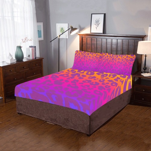 Multi Color Leopard Print - Great for teens and dorm rooms 3-Piece Bedding Set