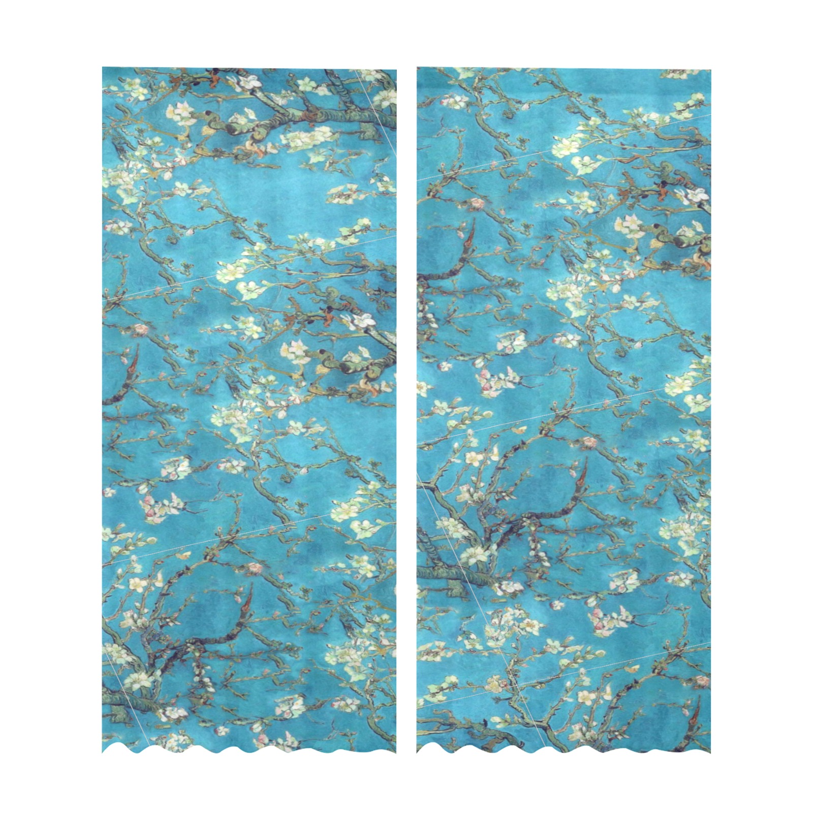 Van Gogh's Almond Blossom Gauze Curtain 28"x95" (Two-Piece)
