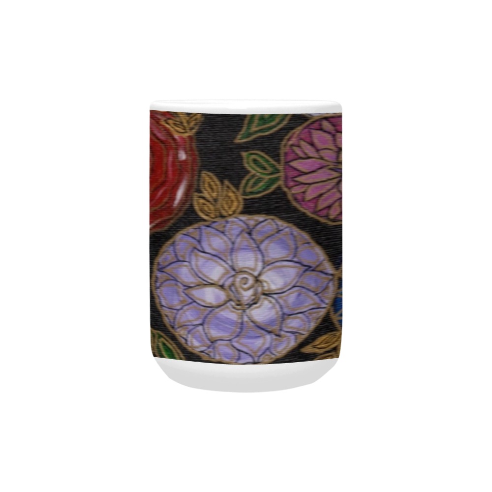 Floral Design Custom Ceramic Mug (15OZ)