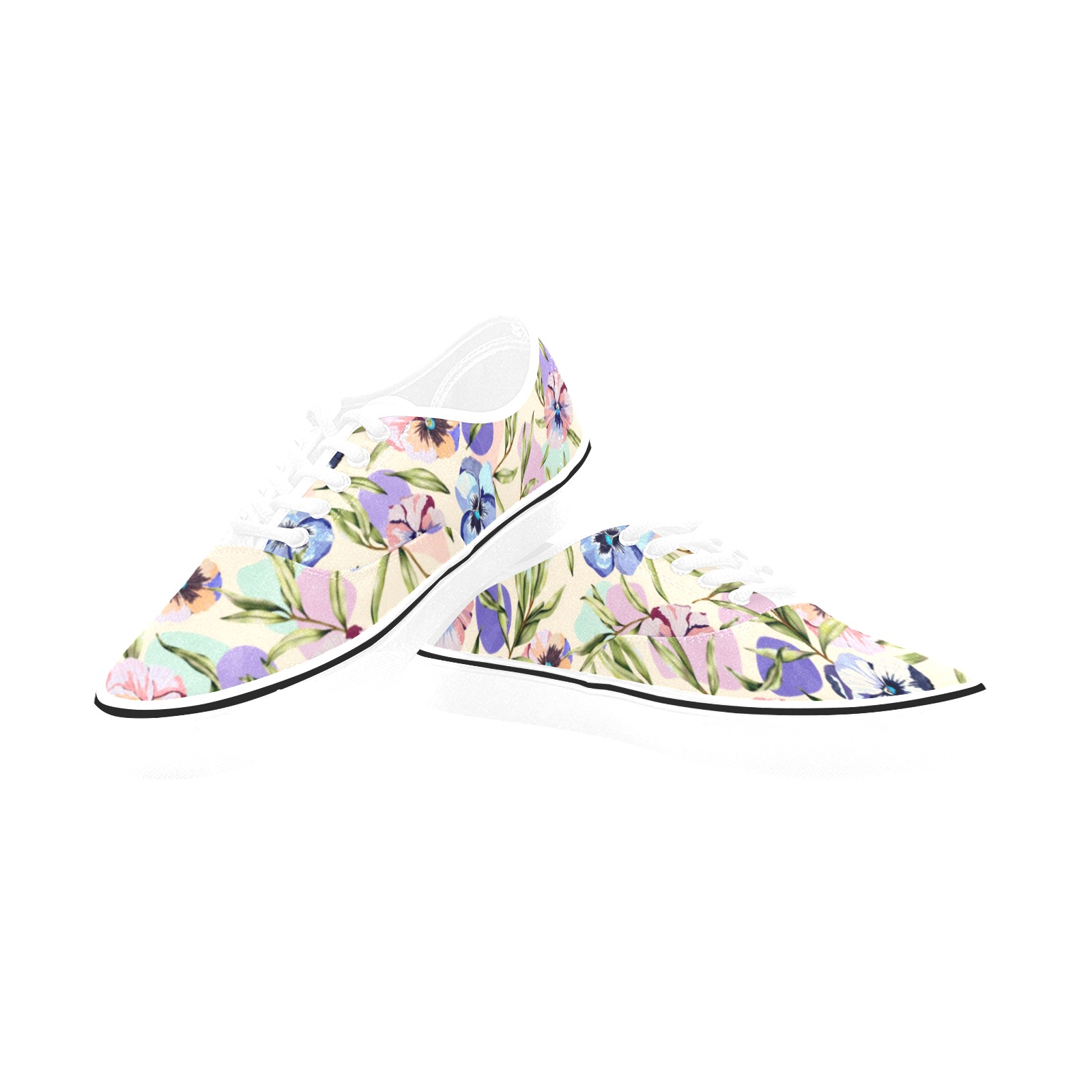 Beautiful tropical garden pastel colors Classic Men's Canvas Low Top Shoes (Model E001-4)