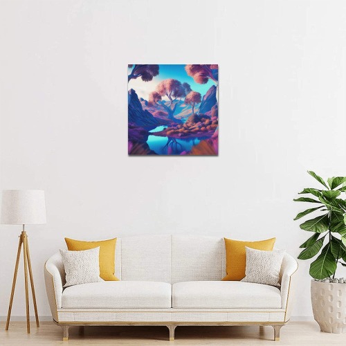 psychedelic landscape 4 Upgraded Canvas Print 16"x16"