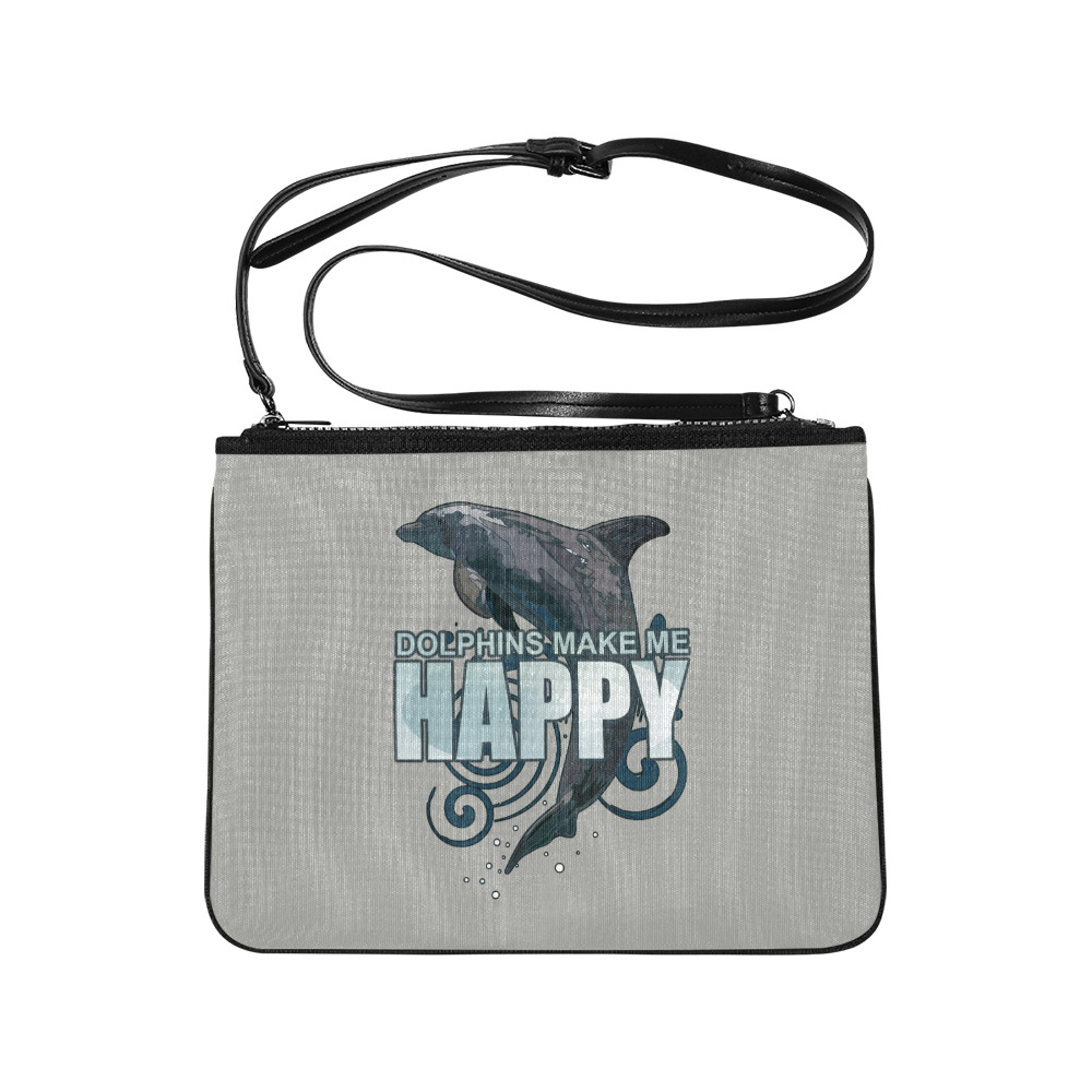 Dolphins Make Me Happy Slim Clutch Bag (Model 1668)