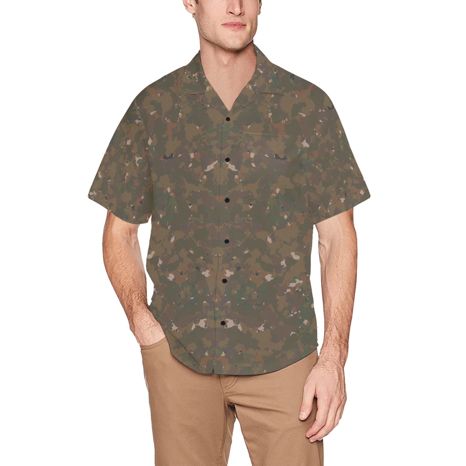 4patternOWSE Hawaiian Shirt with Chest Pocket (Model T58)