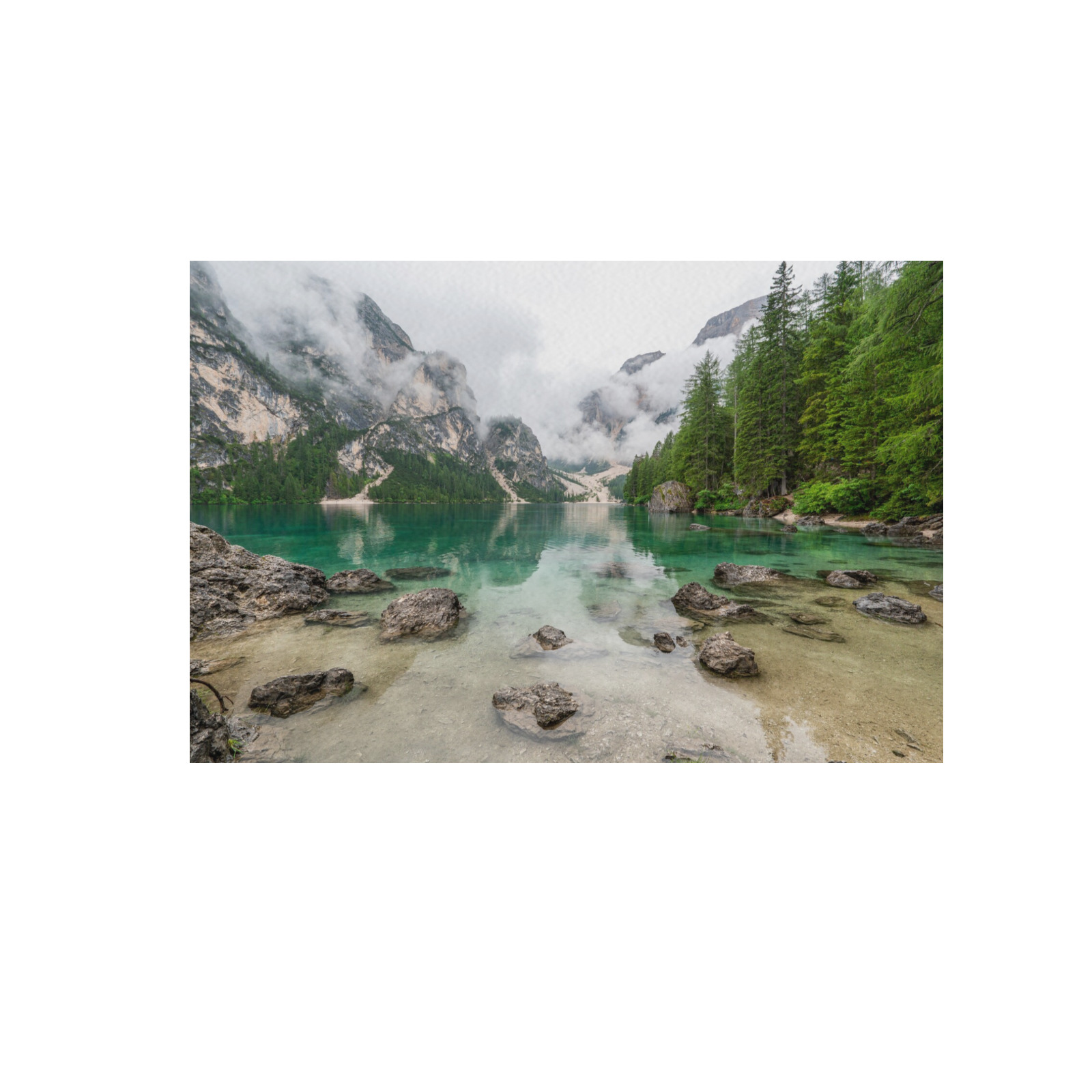 Mountain river Frame Canvas Print 48"x32"