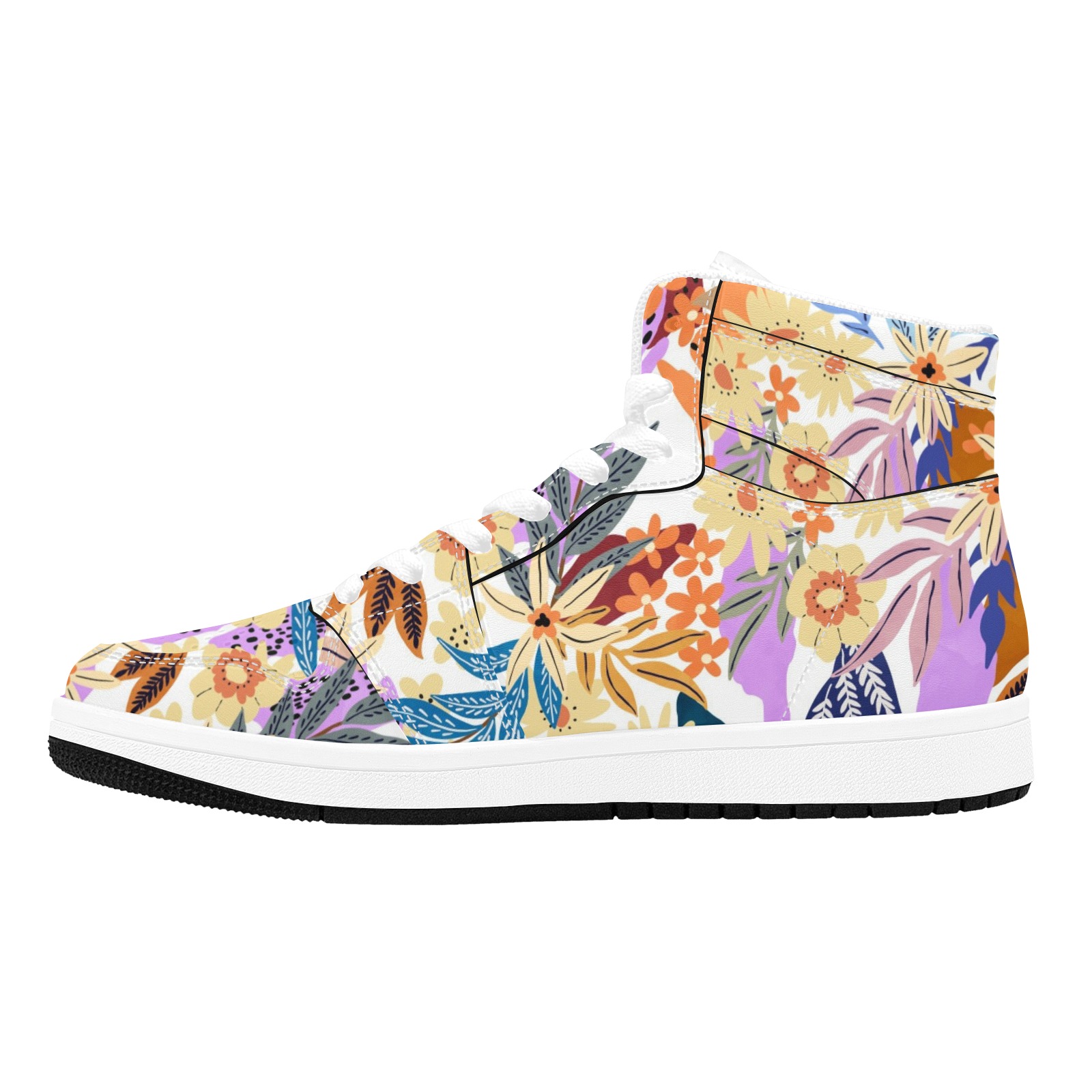 The vibrant colorful garden blooms Men's High Top Sneakers (Model 20042)