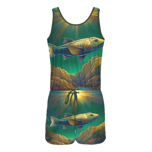 Celestial Swim All Over Print Vest Short Jumpsuit