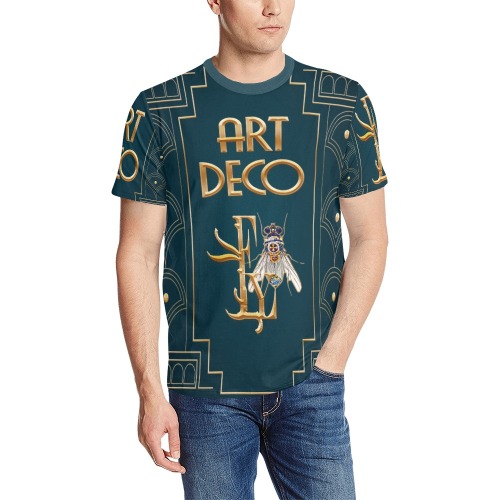 Art Deco Collectable  Fly Men's All Over Print T-Shirt (Solid Color Neck) (Model T63)