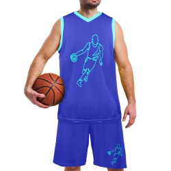 Basketball Player Set Men's V-Neck Basketball Uniform