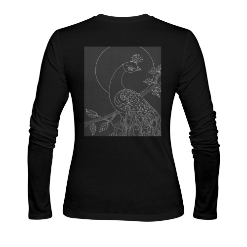 Peacock Moon Sunny Women's T-shirt (long-sleeve) (Model T07)