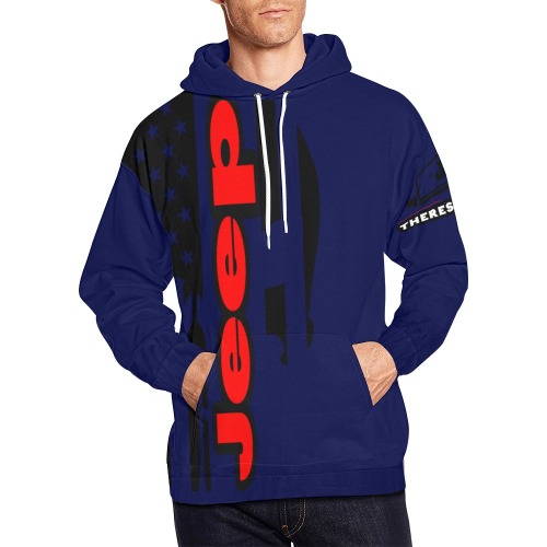 PunisherJeepHoodie2Navy All Over Print Hoodie for Men (USA Size) (Model H13)
