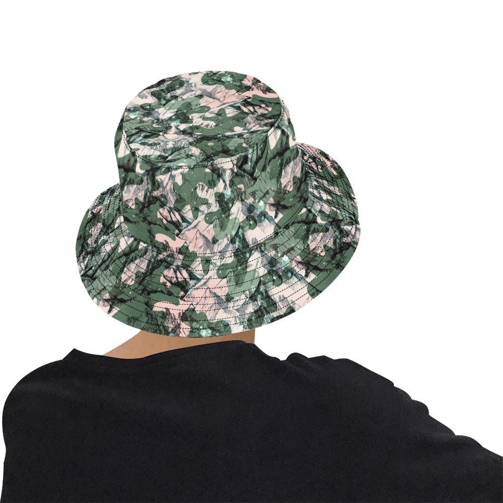 Modern camo mountains 23 All Over Print Bucket Hat for Men