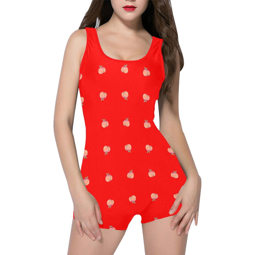 Red Bodysuit Short SPECIAL Classic One Piece Swimwear (Model S03)