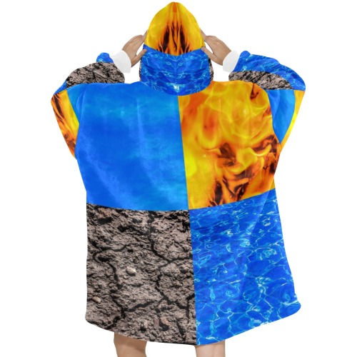 Four Elements Water Fire Earth Air Blanket Hoodie for Women