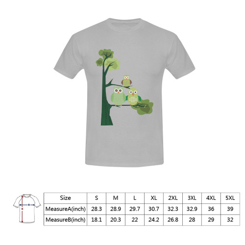 Green Owls Men's T-Shirt in USA Size (Front Printing Only)