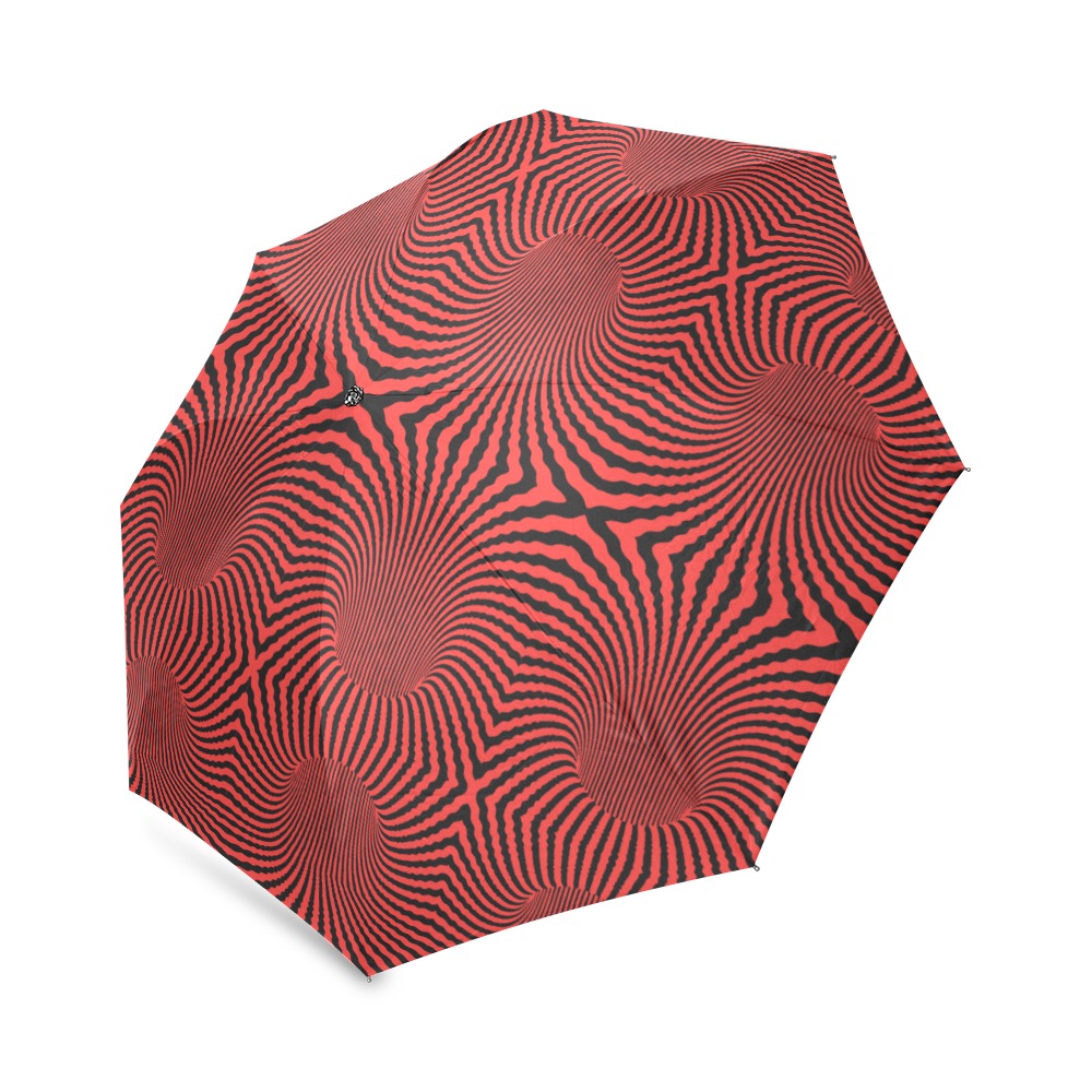 Ô Op Art AA on Orange Foldable Umbrella (Model U01)