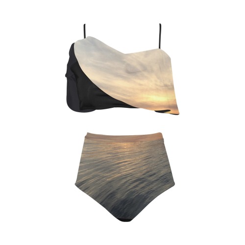 Early Sunset Collection High Waisted Ruffle Bikini Set (Model S13)