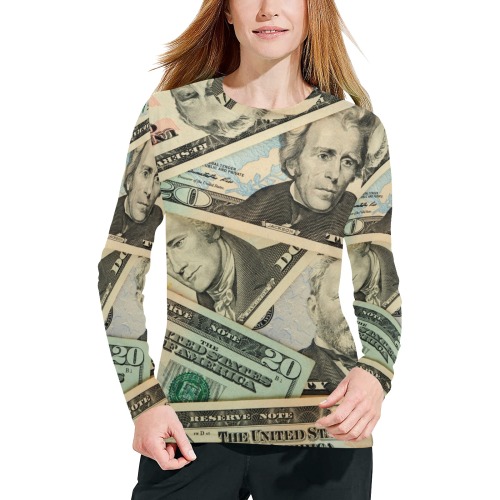 US PAPER CURRENCY Women's All Over Print Pajama Top