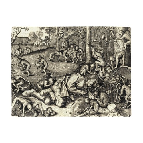 The Merchant Robbed by Monkeys by Pieter van der Heyden A3 Size Jigsaw Puzzle (Set of 252 Pieces)