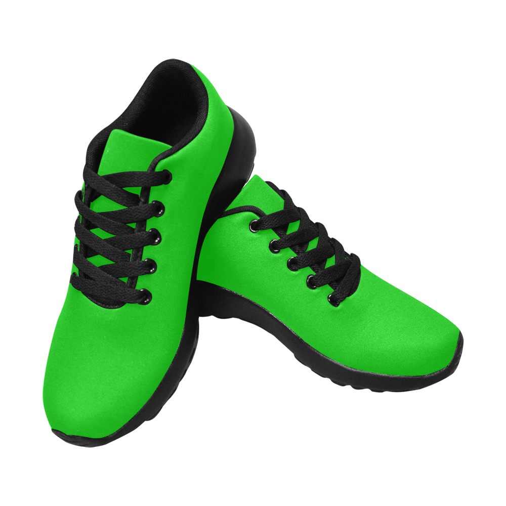 Merry Christmas Green Solid Color Kid's Running Shoes (Model 020)