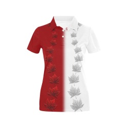 2 Tone Canada Team Golf Shirts Women's All Over Print Polo Shirt (Model T55)