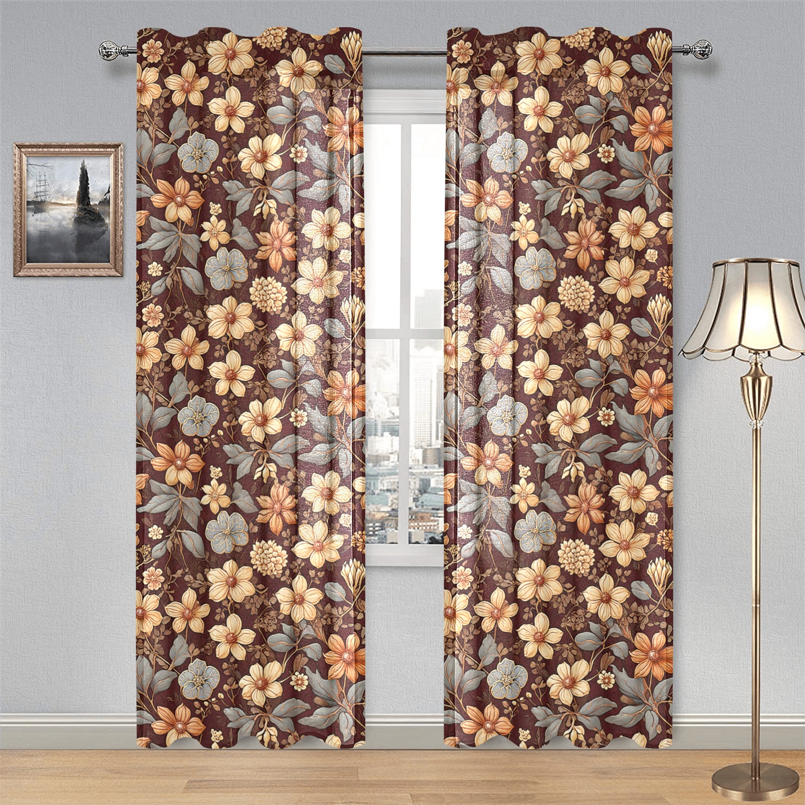 Fabulous Florals 23 Gauze Curtain 28"x84" (Two-Piece)