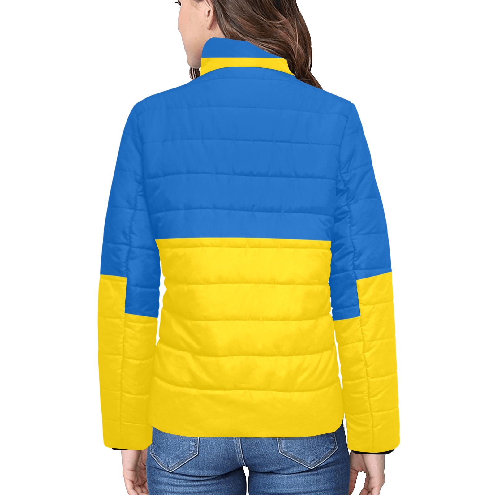 UKRAINE Women's Stand Collar Padded Jacket (Model H41)