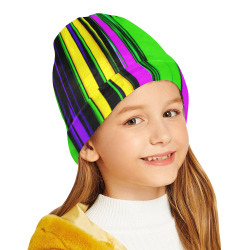 Mardi Gras Stripes All Over Print Beanie for Kids