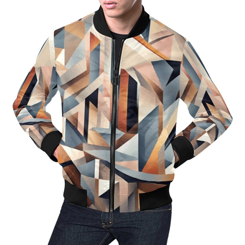 Irregular pattern of geometric shapes abstract art All Over Print Bomber Jacket for Men (Model H19)