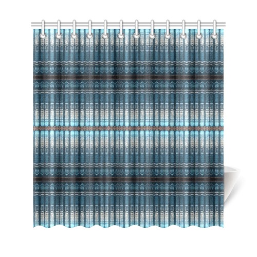 fabric pillar's, dark blue, repeating pattern Shower Curtain 69"x72"