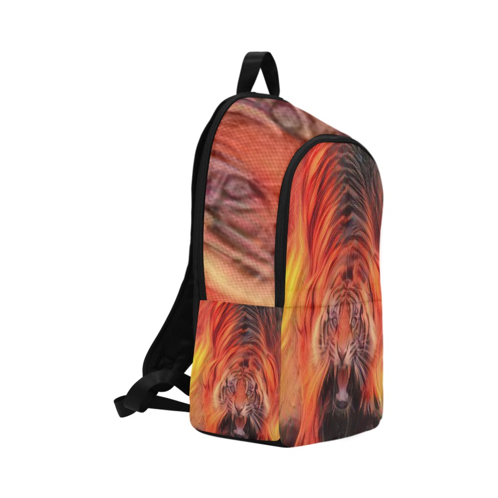 Tiger On Fire Looking Up Fabric Backpack for Adult (Model 1659)