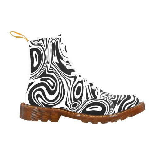 Black and White Marble Martin Boots For Women Model 1203H