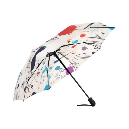 Colorful abstract art, beige background. Auto-Foldable Umbrella (Model U04)