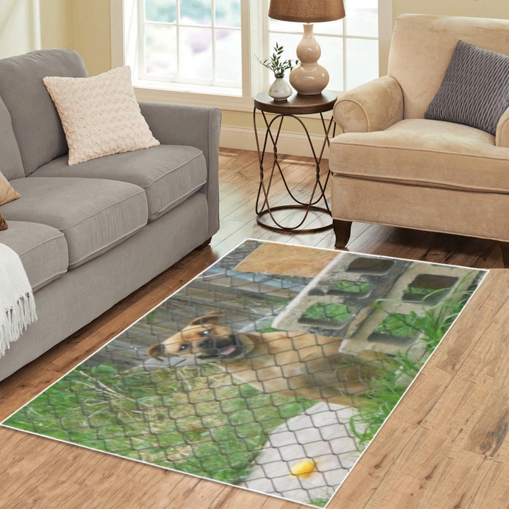 A Smiling Dog Area Rug 5'3''x4'