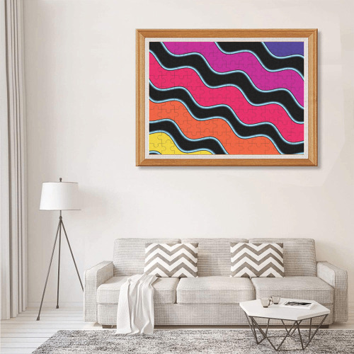 Colorful Abstract Waves 500-Piece Wooden Photo Puzzles