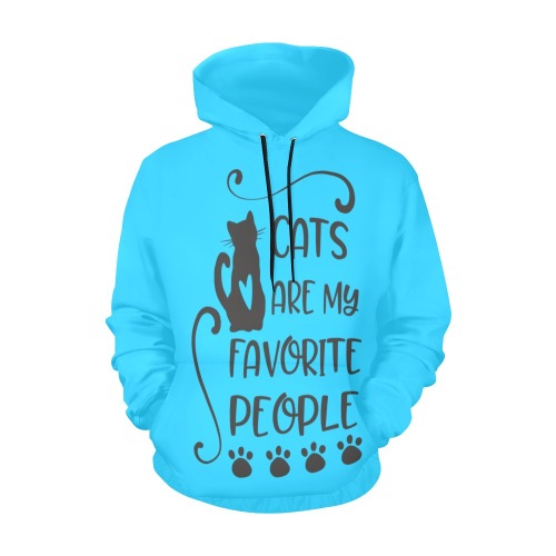 cats are my favorite people All Over Print Hoodie for Women (USA Size) (Model H13)