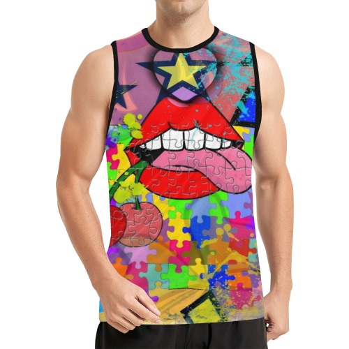 Kss you by Nico Bielow All Over Print Basketball Jersey