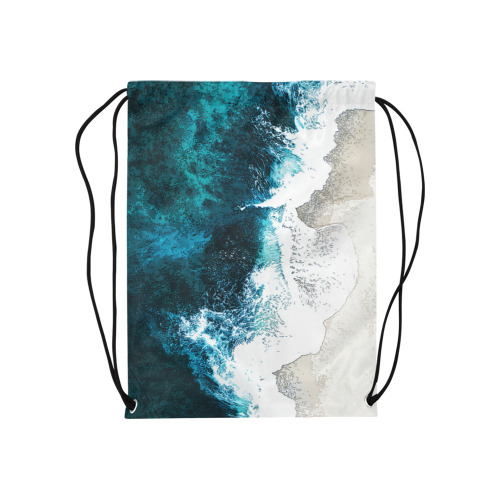 Ocean And Beach Medium Drawstring Bag Model 1604 (Twin Sides) 13.8"(W) * 18.1"(H)