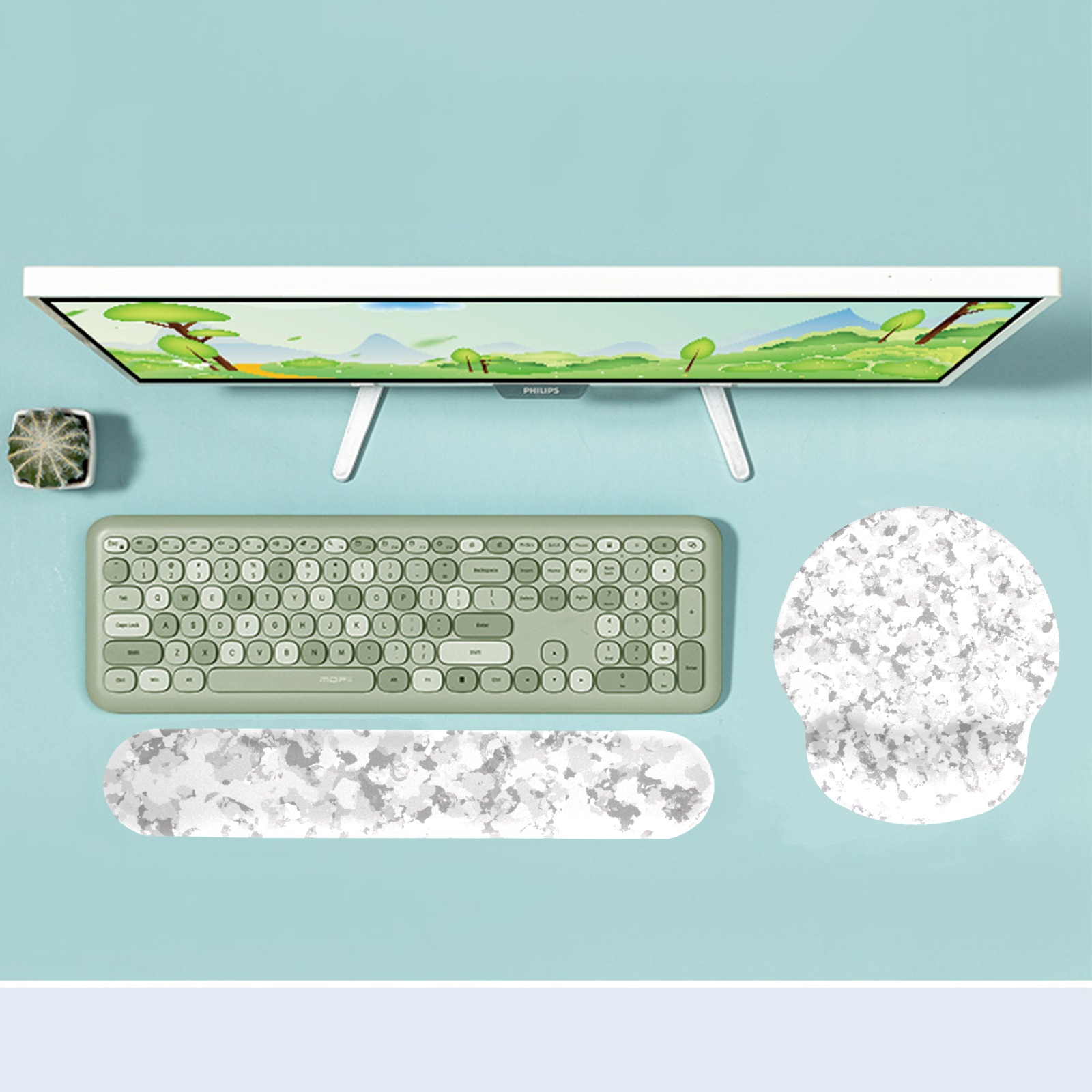 Untitled-12 Keyboard Mouse Pad Set with Wrist Rest Support