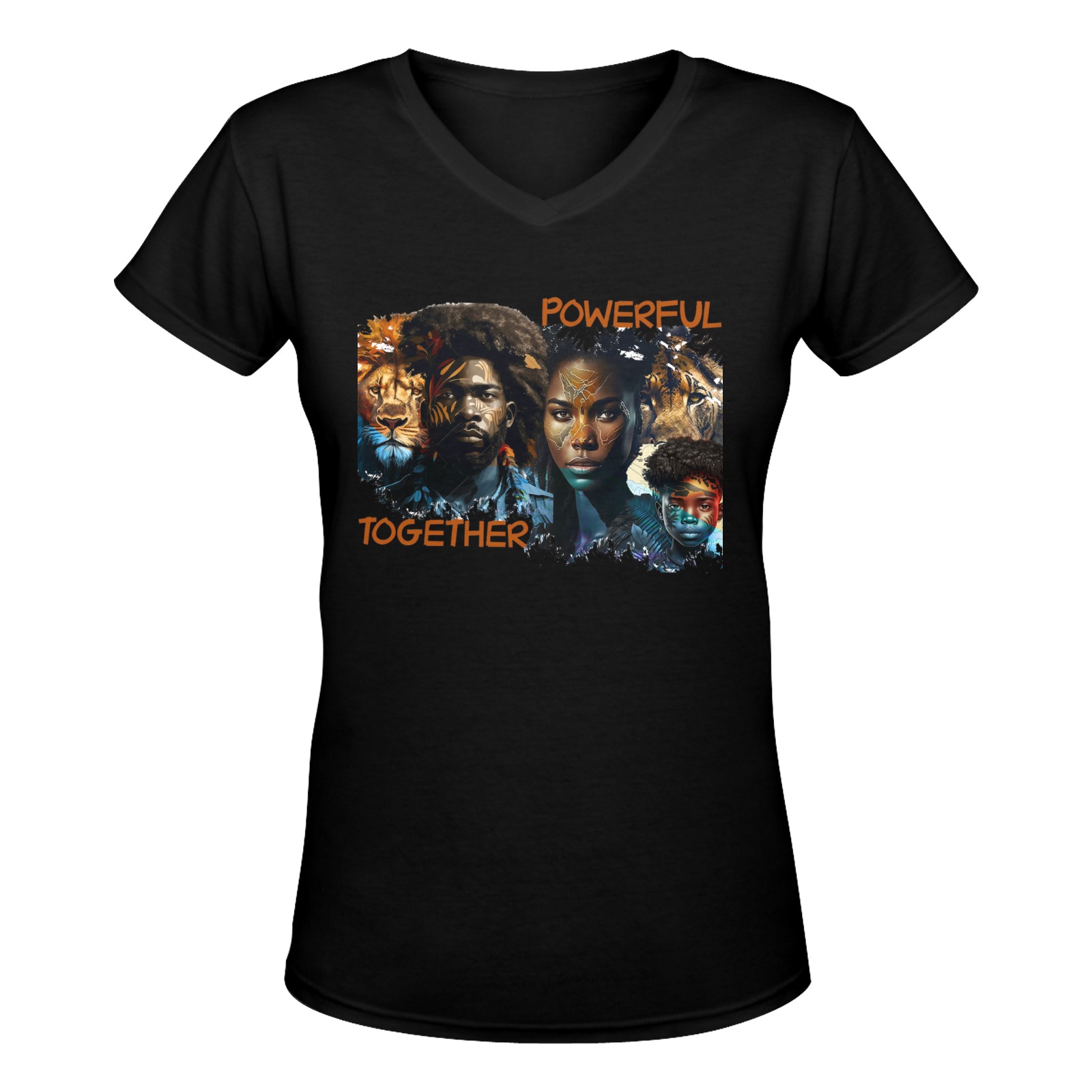 Black Legends Women's Deep V-neck T-shirt (Model T19)