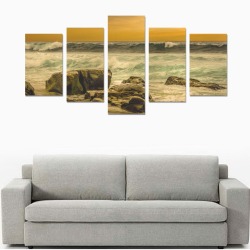 Salty Shorebreak Fine Art Seascapes Canvas Print Sets C (No Frame)