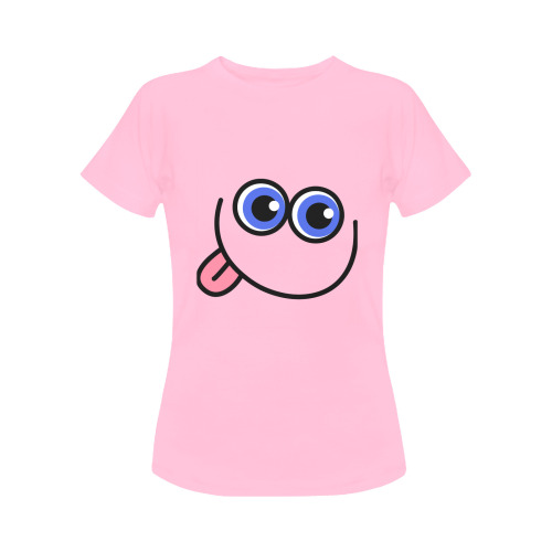 Funny Tongue Twister Comic Cartoon Face Women's Classic T-Shirt (Model T17）