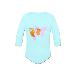 Pearlscale Fancy Aquarium Gold Fish Cartoon Baby Powder Organic Long Sleeve One Piece (Model T27)