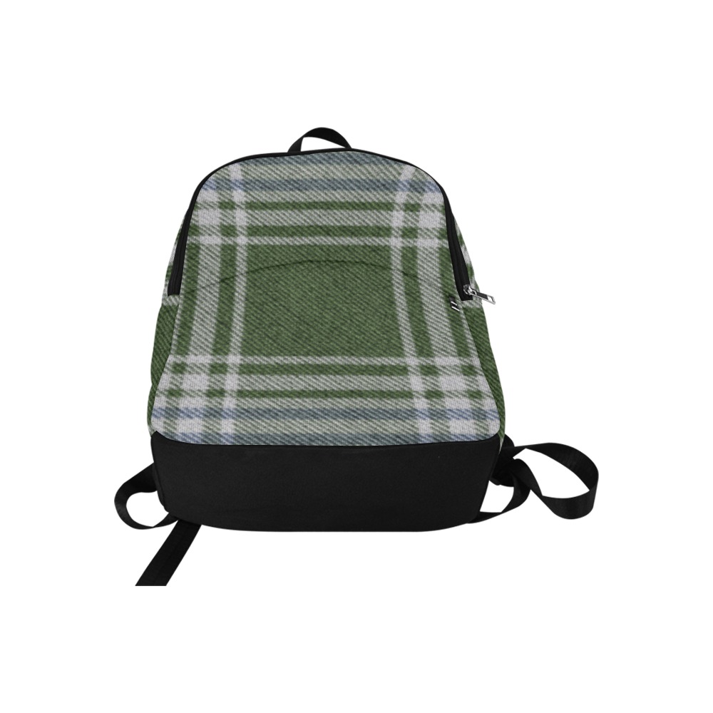 Green Blue Plaid Fabric Backpack for Adult (Model 1659)