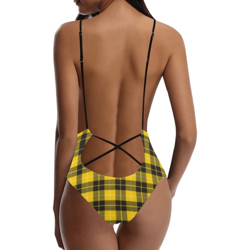 Barclay Dress Modern Sexy Lacing Backless One-Piece Swimsuit (Model S10)