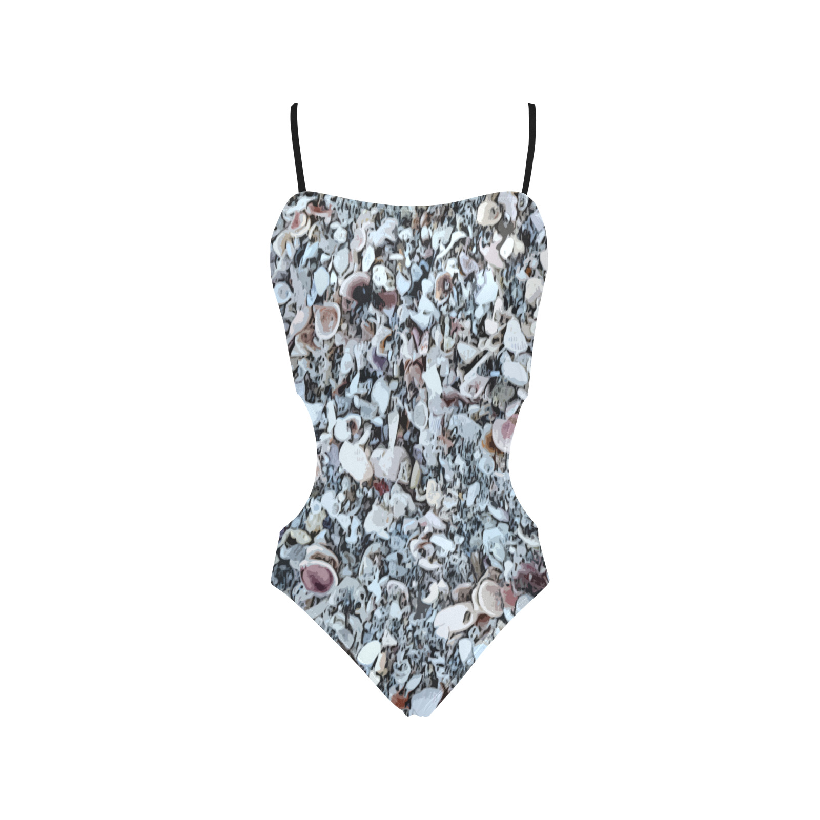 Shells On The Beach 7294 Spaghetti Strap Cut Out Sides Swimsuit (Model S28)