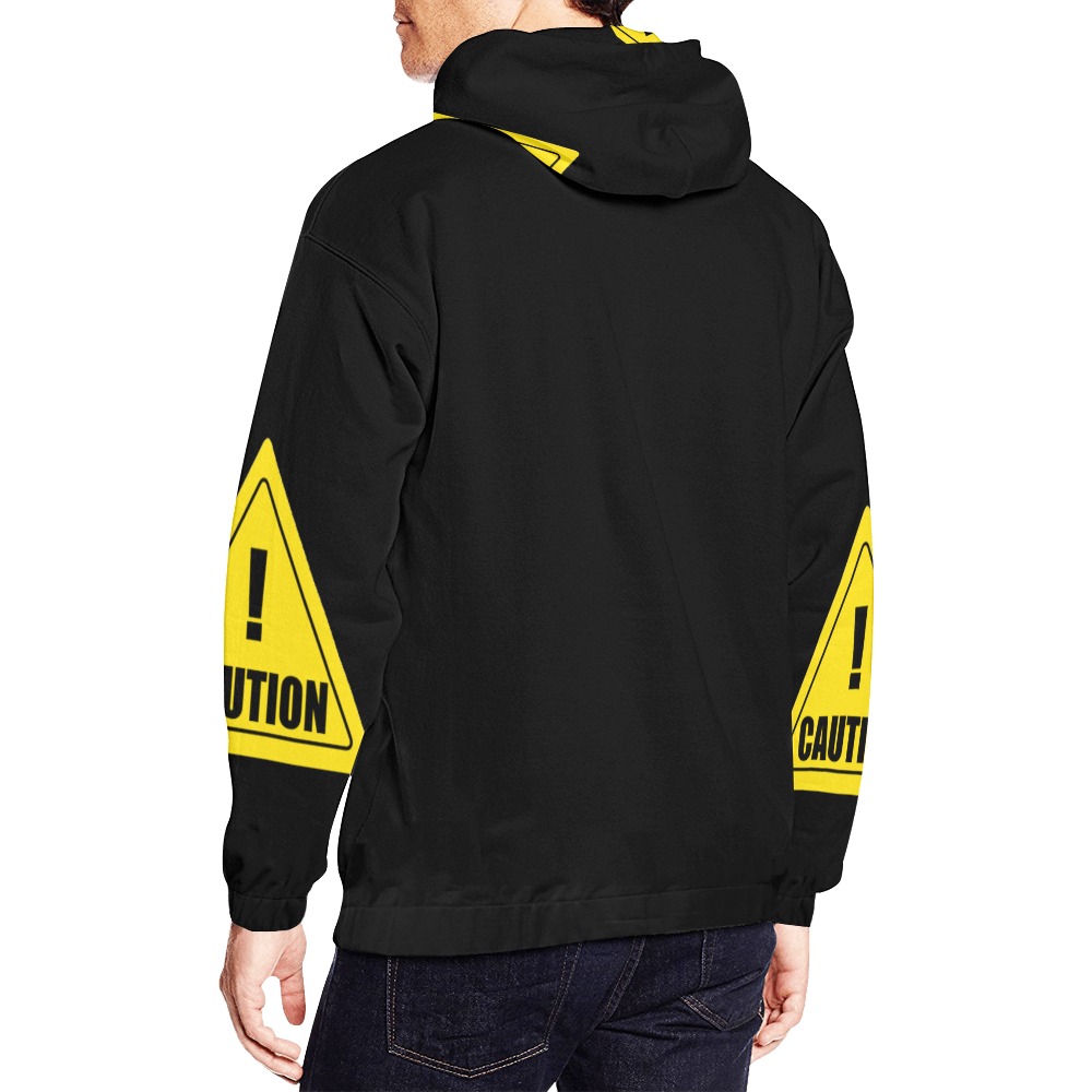 Caution II All Over Print Hoodie for Men (USA Size) (Model H13)