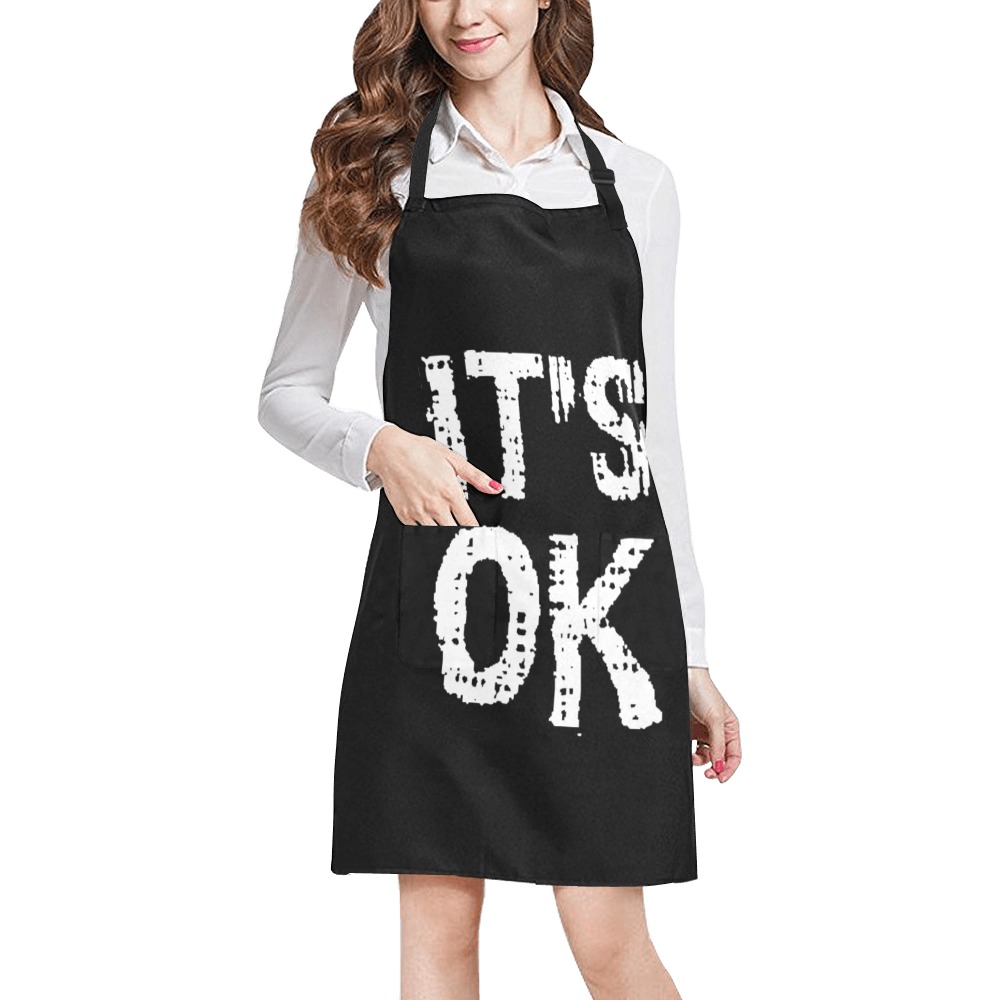 It is OK inspirational white text. All Over Print Apron
