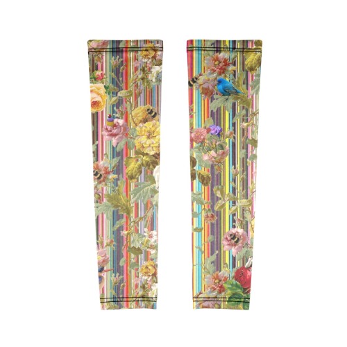 Stripey Floral Arm Sleeves (Set of Two with Different Printings)